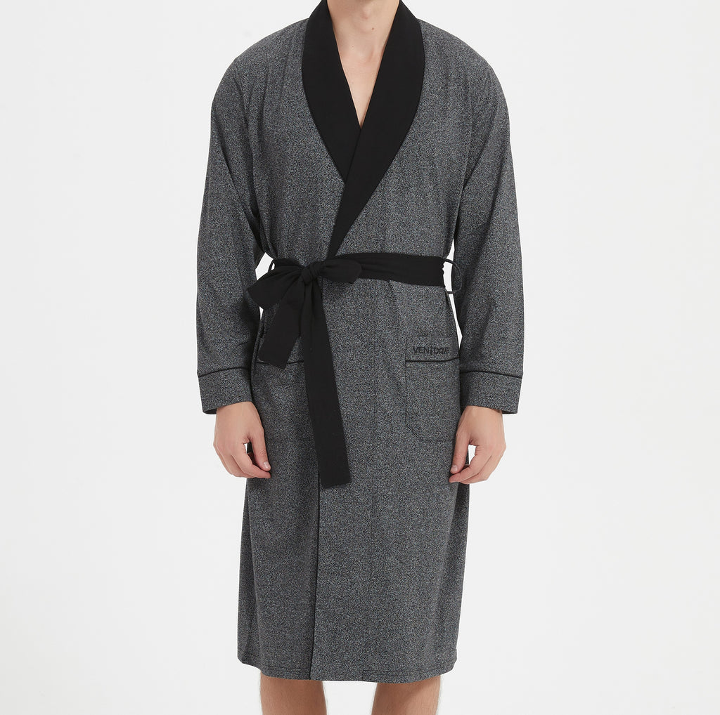 Ven Dave Mens Wrap Robe - Blue & Black - R05 -
