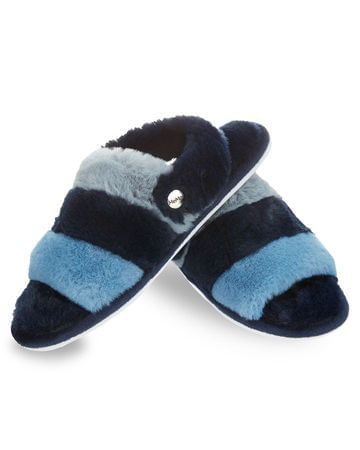 MeMoi Colorblock Fur Plush Slippers - MKS-0001 -