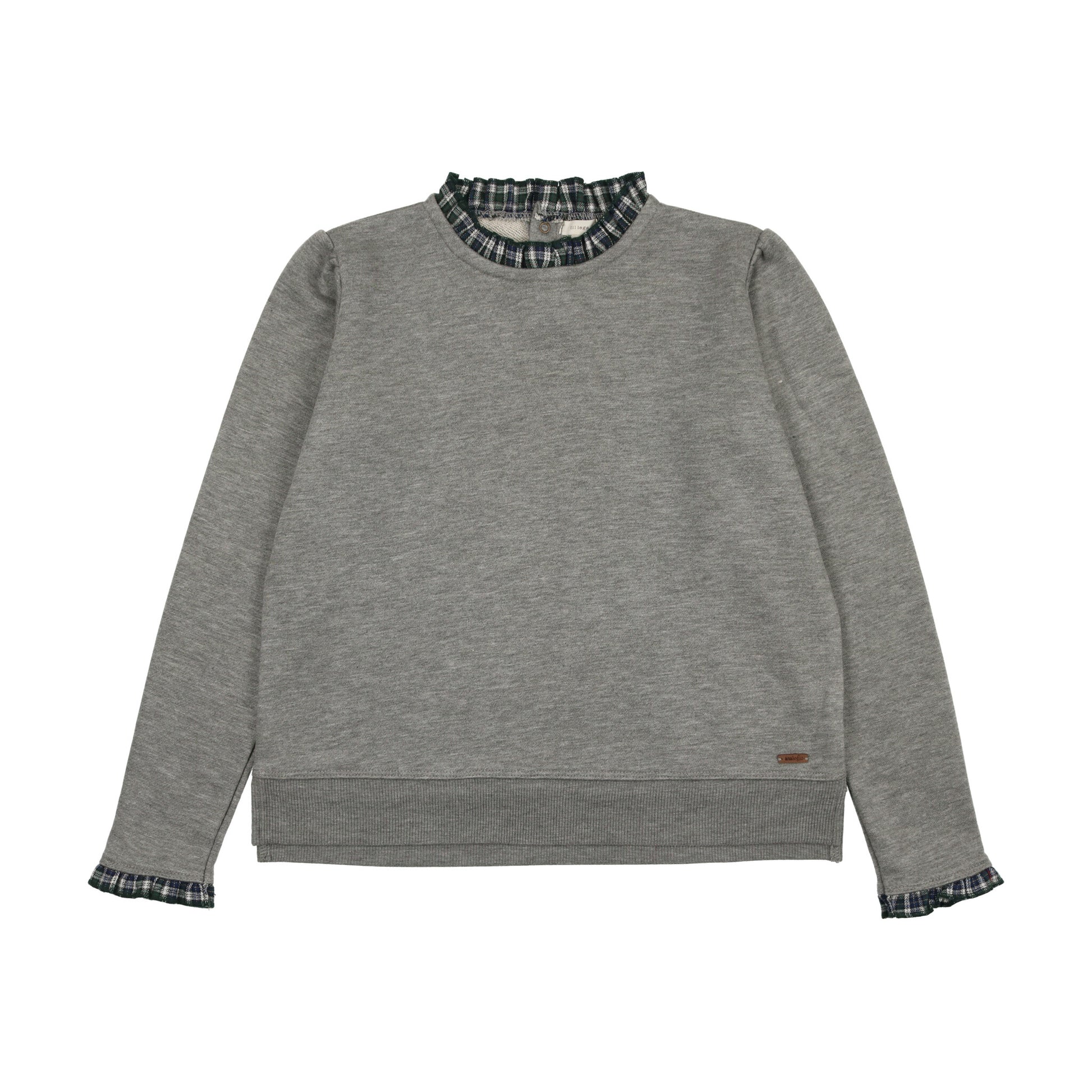 Lil Legs Plaid Ruffle Collar Sweatshirt - FW24 -