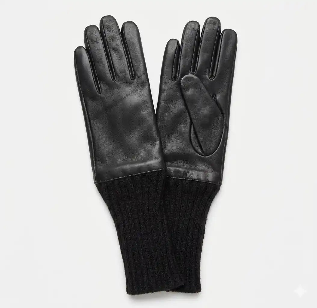 DaCee Ribbed Cuff Leather Gloves - FW26 -