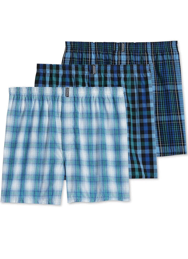 Jockey Mens Full Cut Woven Boxers - 3 Pack - 9900 -