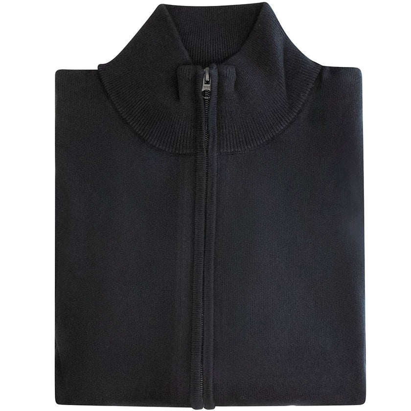 San Marino Boys & Mens Black Cotton/Acrylic Sweater W/ Zipper -