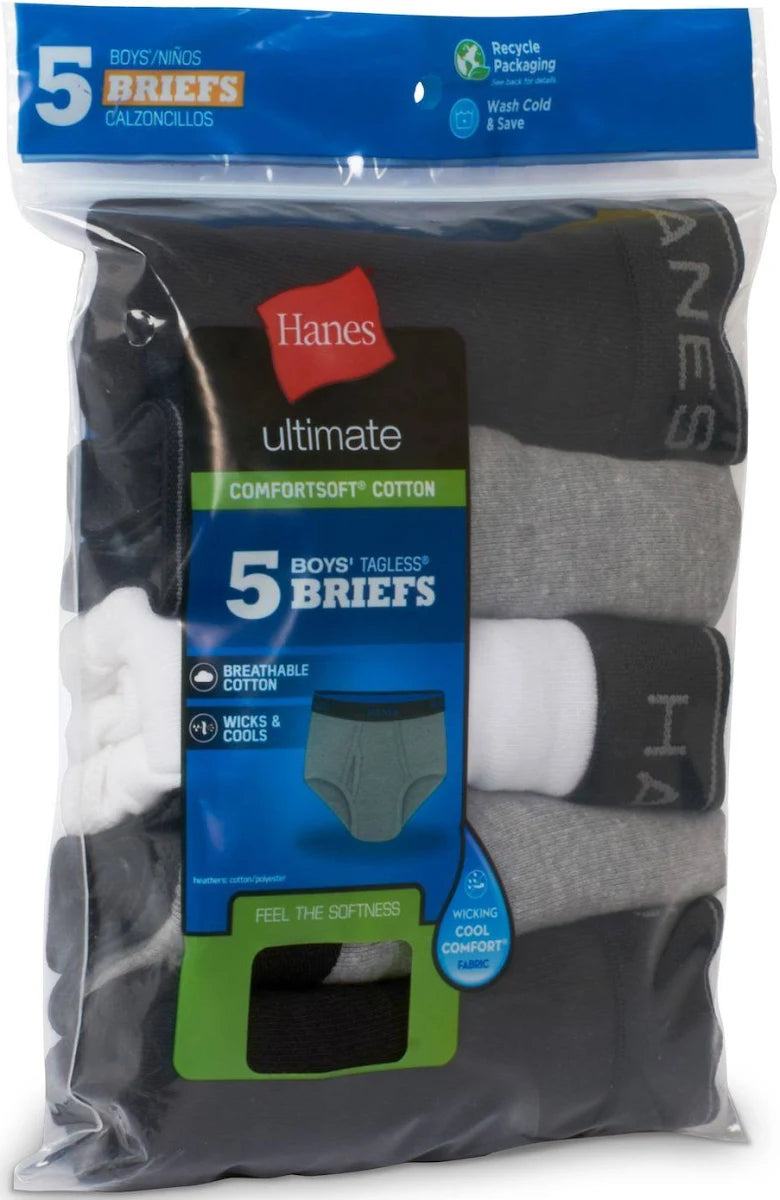 Hanes Boys Briefs - 5 Pack - BU39B5 -