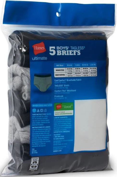 Hanes Boys Briefs - 5 Pack - BU39B5 -