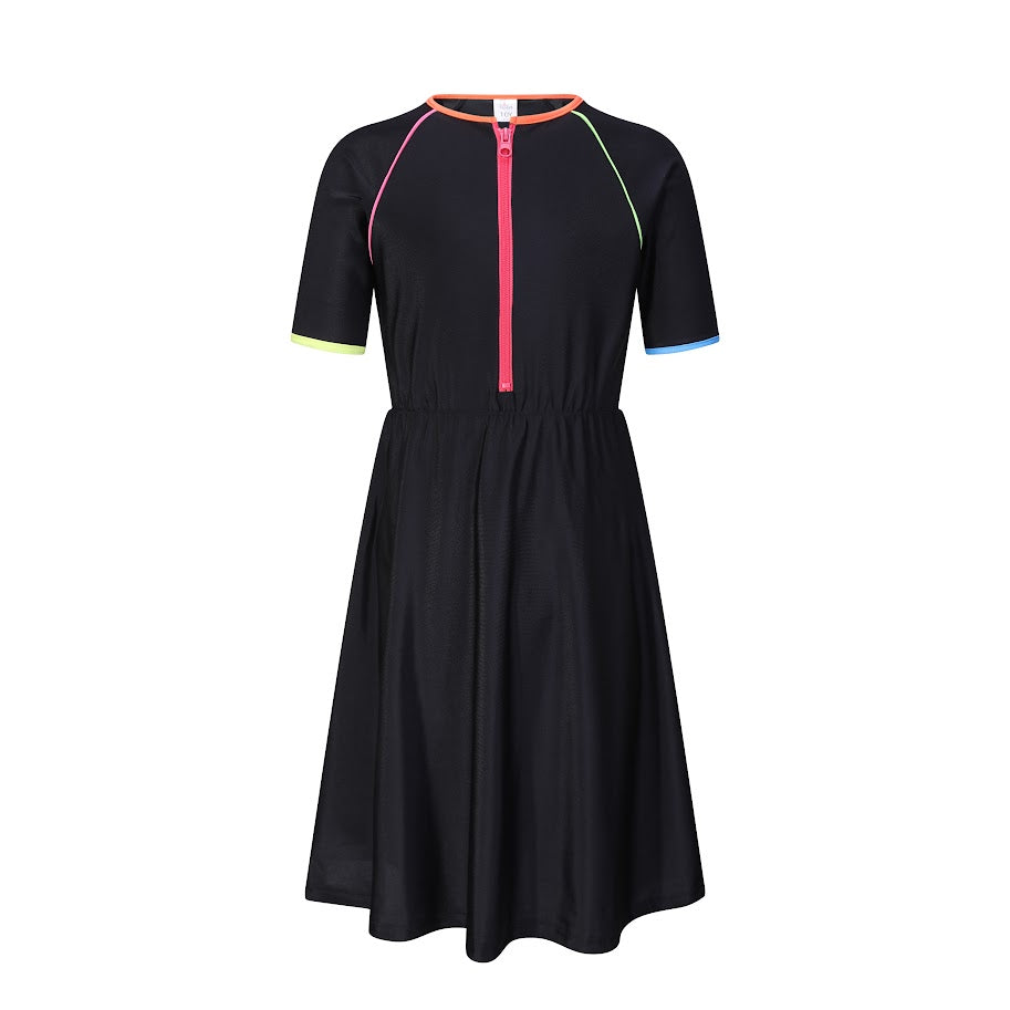 Landskid Girls Swim Dress - Neon - Short Sleeve -