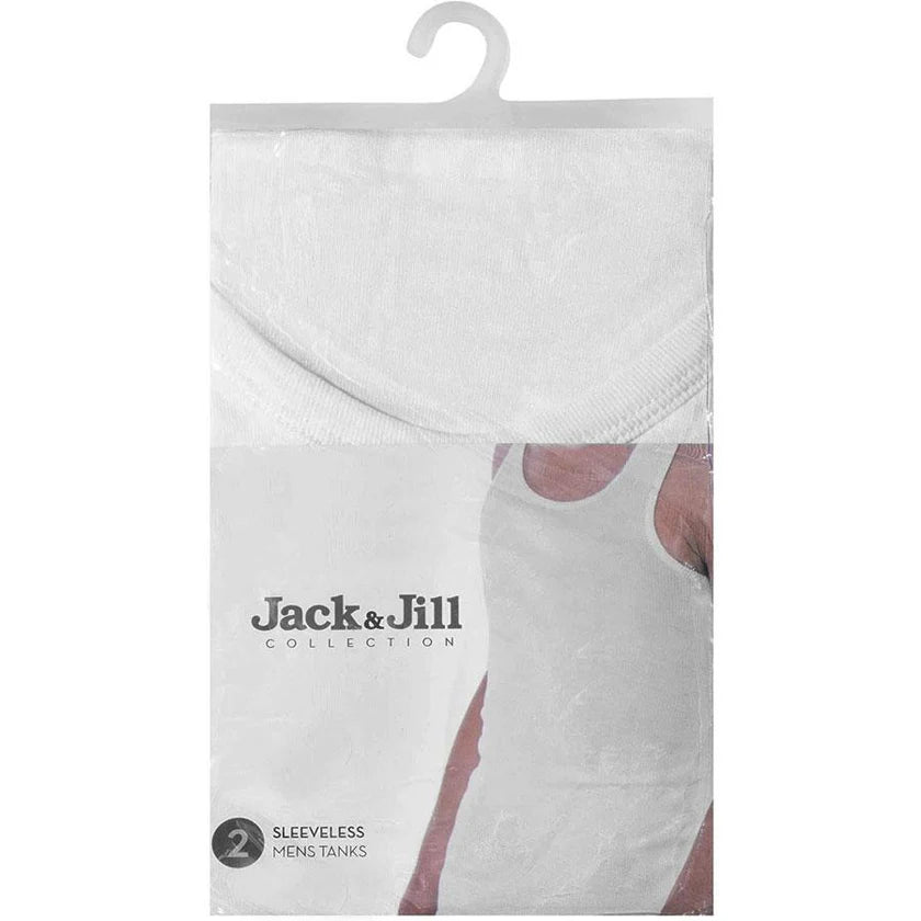 Jack & Jill Mens Sleeveless A-Shirt - 2 Pack -