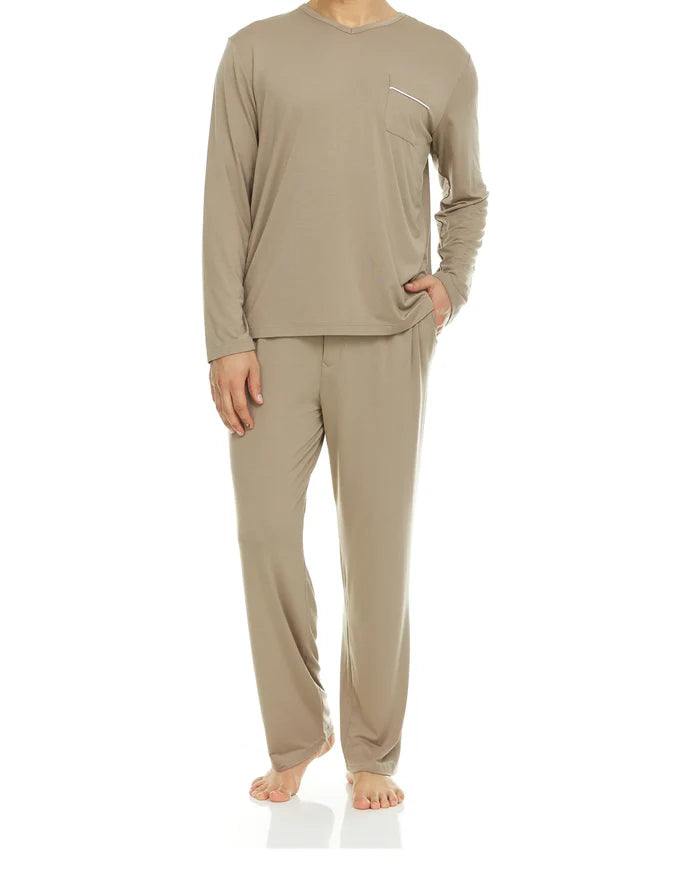 Symmar Jersey Stretch Pajamas - V-Neck -