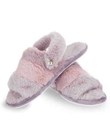 MeMoi Colorblock Fur Plush Slippers - MKS-0001 -