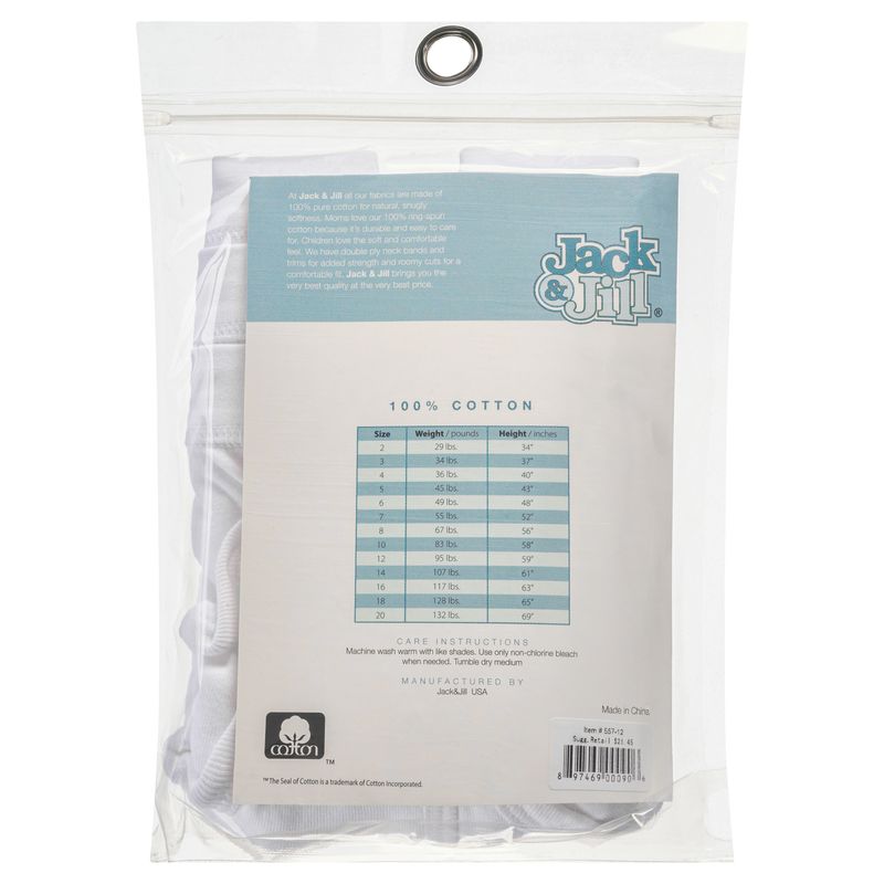 Jack & Jill Boys White Briefs - 3 Pack -