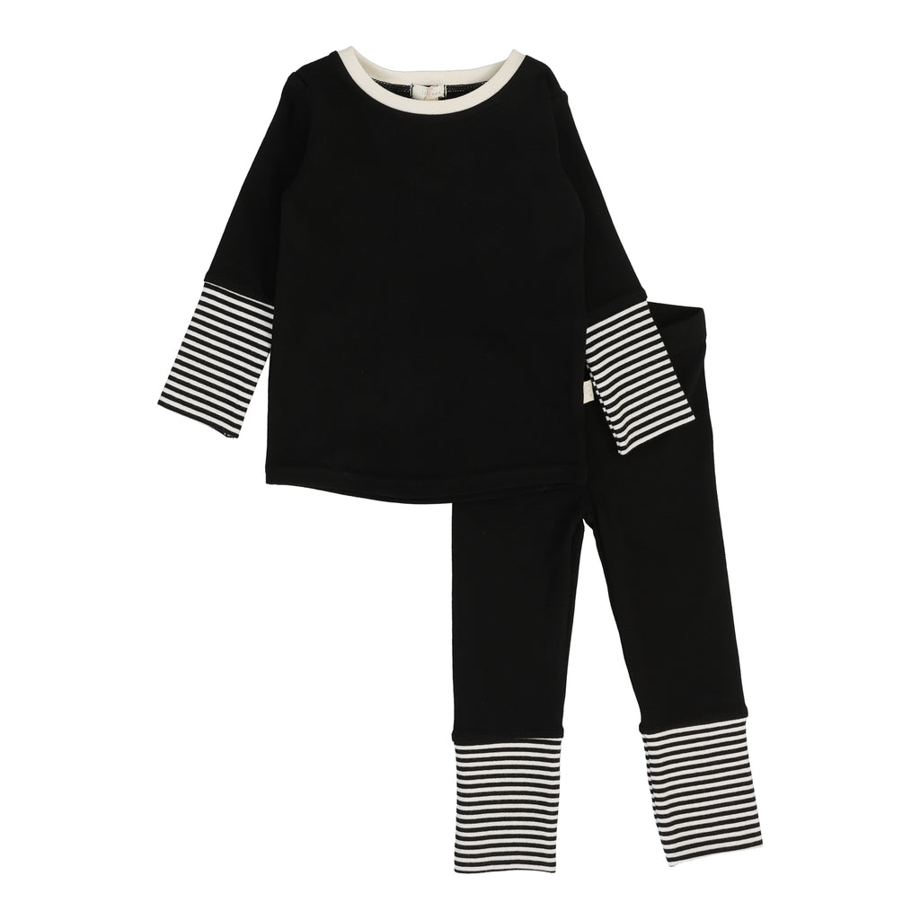 Lil Legs Striped Cuff  Lounge Set - FW25 -